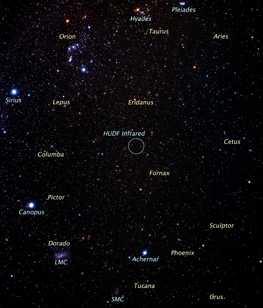 This picture of the region around the constellation of Fornax, in the southern sky, was taken with a small ground-based camera. Credit: A. Fujii This picture of the region around the constellation of Fornax, in the southern sky, was taken with a small ground-based camera. Credit: A. Fujii