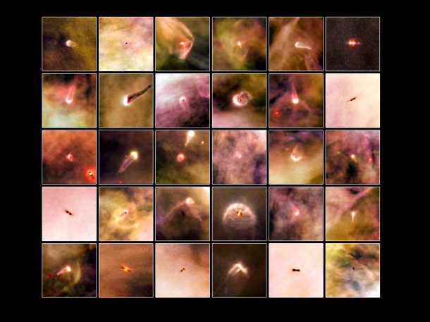 Orion Nebula proplyd atlas. Credit: NASA, ESA Orion Nebula proplyd atlas. Credit: NASA, ESA