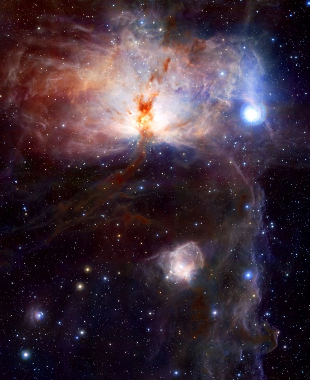 The Hidden Fires of the Flame Nebula. Credit: ESO
