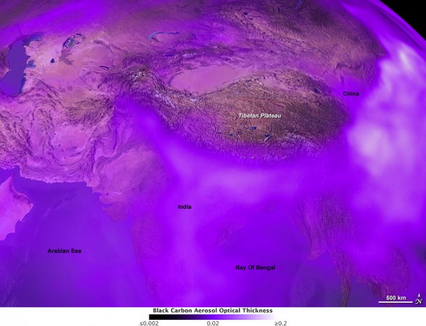 Black Soot and the Survival of Tibetan Glaciers. Credit: NASA