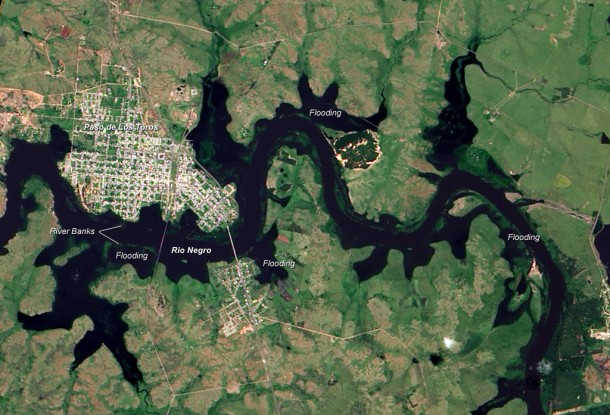 Flooding Along the Rio Negro, Uruguay. Credit: NASA