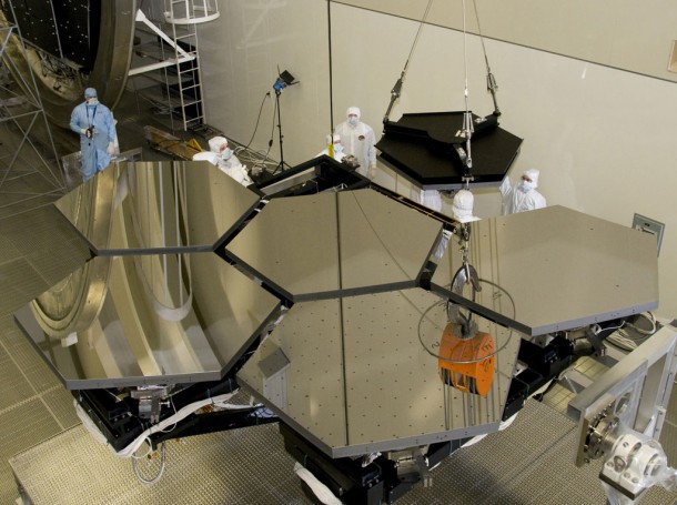 Six of the 18 James Webb Space Telescope mirror segments are being prepped to move into the X-ray and Cryogenic Facility, or XRCF, at NASA's Marshall Space Flight Center. Credit: NASA/MSFC/Emmett Givens Six of the 18 James Webb Space Telescope mirror segments are being prepped to move into the X-ray and Cryogenic Facility, or XRCF, at NASA's Marshall Space Flight Center. Credit: NASA/MSFC/Emmett Givens