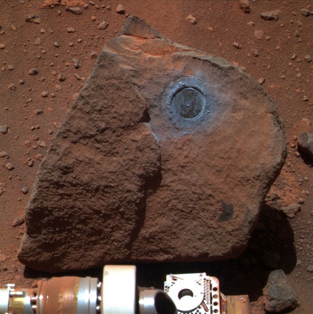 This approximately true-color view of Marquette Island comes from combining three exposures that Opportunity's panoramic camera (Pancam) took through different filters during the rover's 2,117th Martian day, or sol, on Mars (Jan. 6, 2010). Image credit: NASA/JPL This approximately true-color view of Marquette Island comes from combining three exposures that Opportunity's panoramic camera (Pancam) took through different filters during the rover's 2,117th Martian day, or sol, on Mars (Jan. 6, 2010). Image credit: NASA/JPL