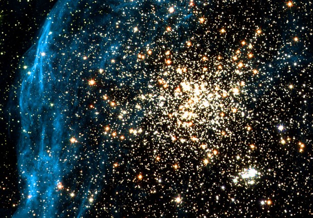 Remarkable Sparkling Double Cluster. Credit: ESA/NASA