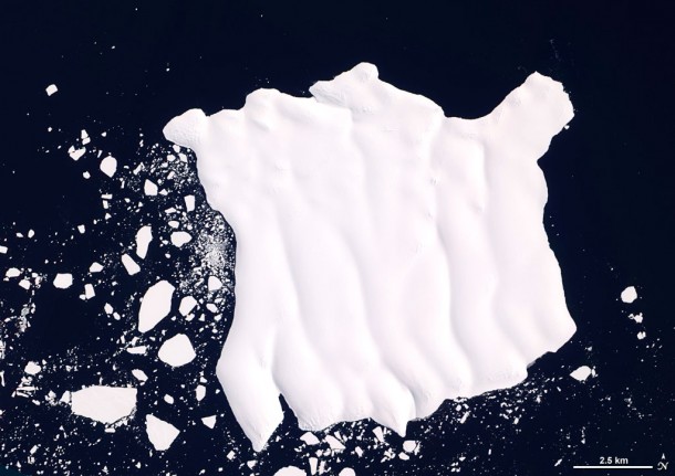 Iceberg off Mertz Glacier Tongue as Seen from Space. Credit: NASA