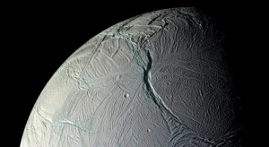 On Oct. 5, 2008, just after coming within 25 kilometers (15.6 miles) of the surface of Enceladus, NASA’s Cassini captured this stunning mosaic as the spacecraft sped away from this geologically active moon of Saturn. Image credit: NASA/JPL/Space Science Institute On Oct. 5, 2008, just after coming within 25 kilometers (15.6 miles) of the surface of Enceladus, NASA’s Cassini captured this stunning mosaic as the spacecraft sped away from this geologically active moon of Saturn. Image credit: NASA/JPL/Space Science Institute