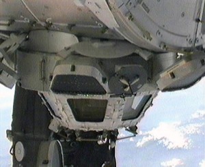 The cupola's window shutters open for the first time just before the end of the third STS-130 spacewalk. Image credit: NASA TV The cupola's window shutters open for the first time just before the end of the third STS-130 spacewalk. Image credit: NASA TV
