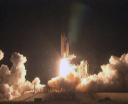 Space shuttle Endeavour launches from Launch Pad 39A on its STS-130 mission to deliver the Tranquility node and cupola to the International Space Station. Image credit: NASA TV Space shuttle Endeavour launches from Launch Pad 39A on its STS-130 mission to deliver the Tranquility node and cupola to the International Space Station. Image credit: NASA TV