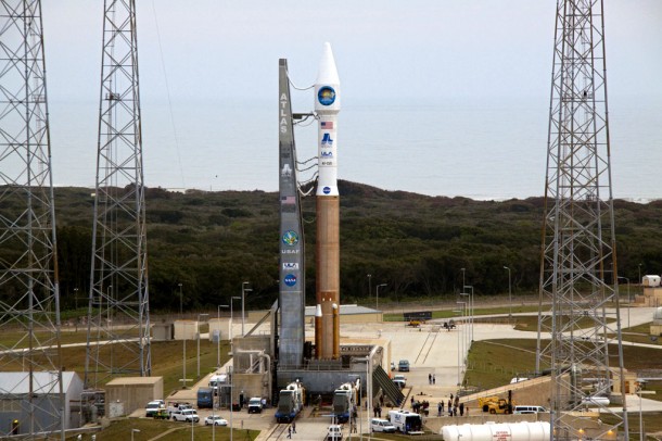 At Launch Complex 41 on Cape Canaveral Air Force Station, preparations are under way to begin the countdown to launch of the United Launch Alliance Atlas V rocket which will deploy NASA's Solar Dynamics Observatory. Credit: NASA/Jack Pfaller At Launch Complex 41 on Cape Canaveral Air Force Station, preparations are under way to begin the countdown to launch of the United Launch Alliance Atlas V rocket which will deploy NASA's Solar Dynamics Observatory. Credit: NASA/Jack Pfaller