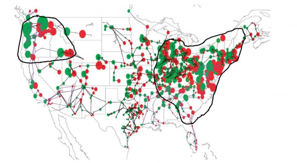 Areas of the USA vulnerable to power system collapse in response to an extreme geomagnetic storm. Source: National Academy of Sciences. Areas of the USA vulnerable to power system collapse in response to an extreme geomagnetic storm. Source: National Academy of Sciences.