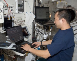 Expedition 23 Flight Engineer Soichi Noguchi uses a computer in the Kibo laboratory of the International Space Station. Credit: NASA Expedition 23 Flight Engineer Soichi Noguchi uses a computer in the Kibo laboratory of the International Space Station. Credit: NASA