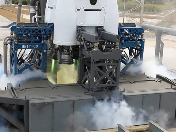 First Static Fire for the Falcon 9 launch vehicle. Credit: SpaceX First Static Fire for the Falcon 9 launch vehicle. Credit: SpaceX