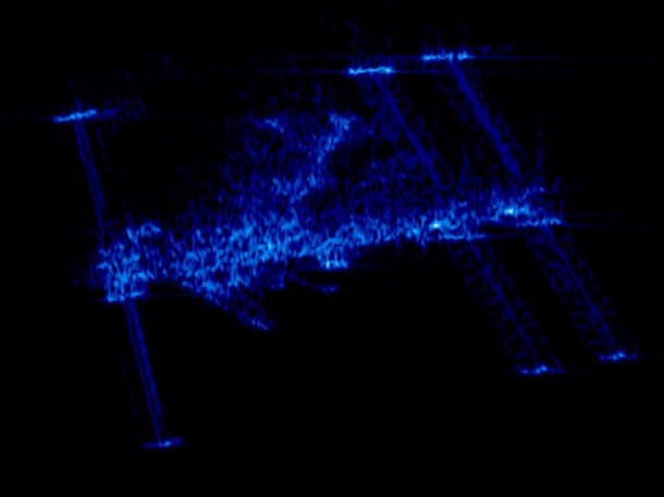 The International Space Station by Germany's remote sensing satellite TerraSAR-X. Credit: DLR The International Space Station by Germany's remote sensing satellite TerraSAR-X. Credit: DLR