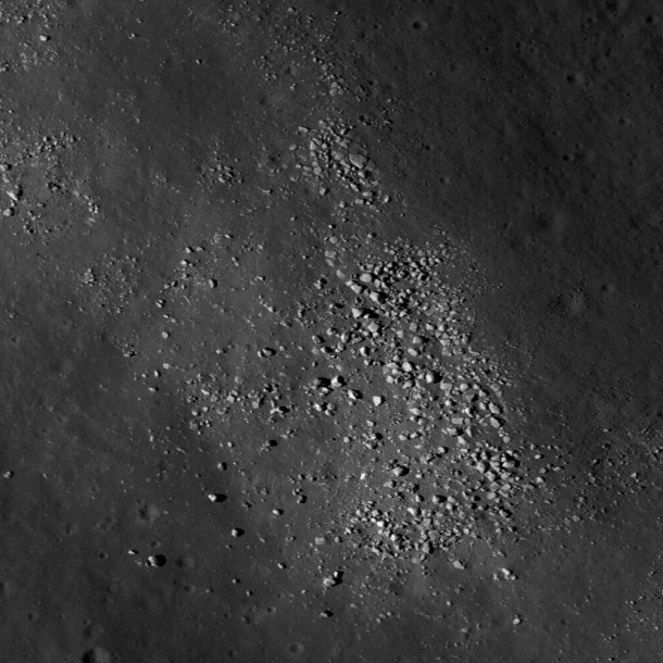 Boulders on a wrinkle ridge in Mare Crisium may help us understand the geology of this Constellation region of interest. The scene is 460 meters across; image number M119469420LE. Credit: NASA/Goddard/Arizona State University/The Ohio State University Boulders on a wrinkle ridge in Mare Crisium may help us understand the geology of this Constellation region of interest. The scene is 460 meters across; image number M119469420LE. Credit: NASA/Goddard/Arizona State University/The Ohio State University
