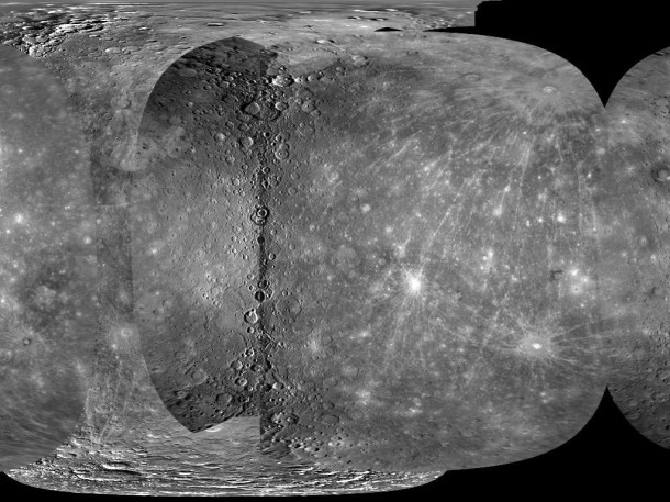 A Global Map of Mercury. Credit: NASA/Johns Hopkins University Applied Physics Laboratory/Carnegie Institution of Washington/U. S. Geological Survey/Arizona State University A Global Map of Mercury. Credit: NASA/Johns Hopkins University Applied Physics Laboratory/Carnegie Institution of Washington/U. S. Geological Survey/Arizona State University