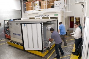 The MIRI Structural Thermal Model is packed up and leaving the Science and Technology Facilities Council’s Rutherford Appleton Laboratory in the United Kingdom. Credit: Science and Technology Facilities Council (STFC) The MIRI Structural Thermal Model is packed up and leaving the Science and Technology Facilities Council’s Rutherford Appleton Laboratory in the United Kingdom. Credit: Science and Technology Facilities Council (STFC)