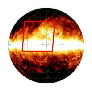 Planck's newly imaged region shown in box