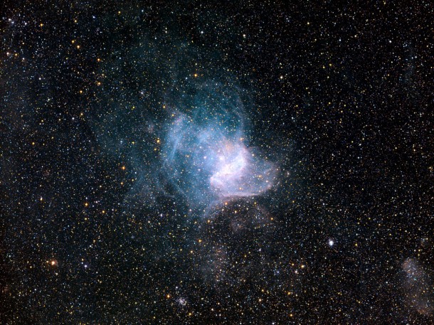 The brightest star-forming region in our neighbouring galaxy, the Small Magellanic Cloud. Credit: ESO The brightest star-forming region in our neighbouring galaxy, the Small Magellanic Cloud. Credit: ESO