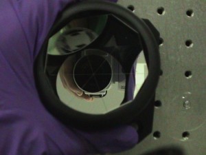 A retroreflector is a set of three mirrors, each at a perpendicular angle to the others, that will reflect light directly back in the direction from which it came. Credit: Solar Physics/Montana State University A retroreflector is a set of three mirrors, each at a perpendicular angle to the others, that will reflect light directly back in the direction from which it came. Credit: Solar Physics/Montana State University