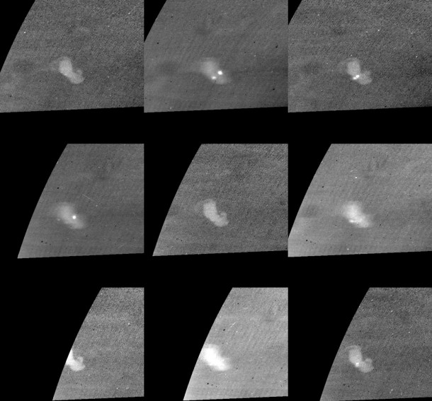 NASA's Cassini spacecraft captured the first lightning flashes on Saturn when it captured these images on August 17, 2009. Credit: NASA/JPL-Caltech/SSI NASA's Cassini spacecraft captured the first lightning flashes on Saturn when it captured these images on August 17, 2009. Credit: NASA/JPL-Caltech/SSI