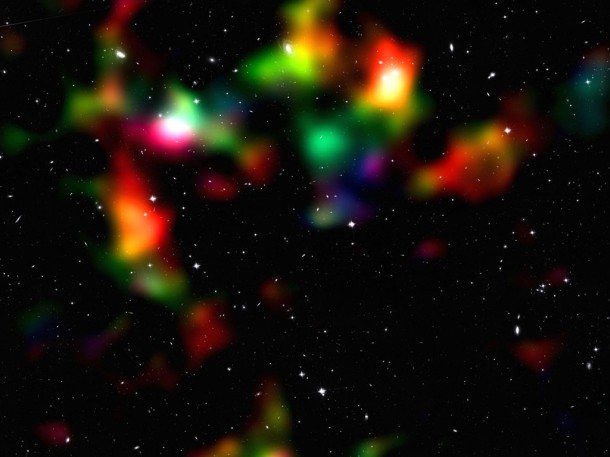 Mass distribution in the COSMOS field. Credit: NASA, ESA, P. Simon (University of Bonn) and T. Schrabback (Leiden Observatory) Mass distribution in the COSMOS field. Credit: NASA, ESA, P. Simon (University of Bonn) and T. Schrabback (Leiden Observatory)