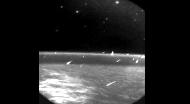  Space Experiment satellite imaged this peak of the 1997 Leonid Meteor 
