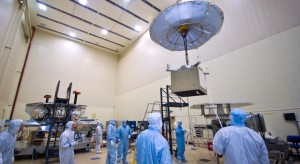 Workers move into place the vault that will protect Juno's sensitive electronics from Jupiter's intense radiation belts. Image credit: NASA/JPL/Lockheed Martin Workers move into place the vault that will protect Juno's sensitive electronics from Jupiter's intense radiation belts. Image credit: NASA/JPL/Lockheed Martin
