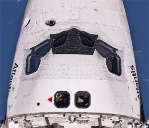 Space shuttle Atlantis is photographed from the International Space Station prior to docking. Image credit: NASA Space shuttle Atlantis is photographed from the International Space Station prior to docking. Image credit: NASA