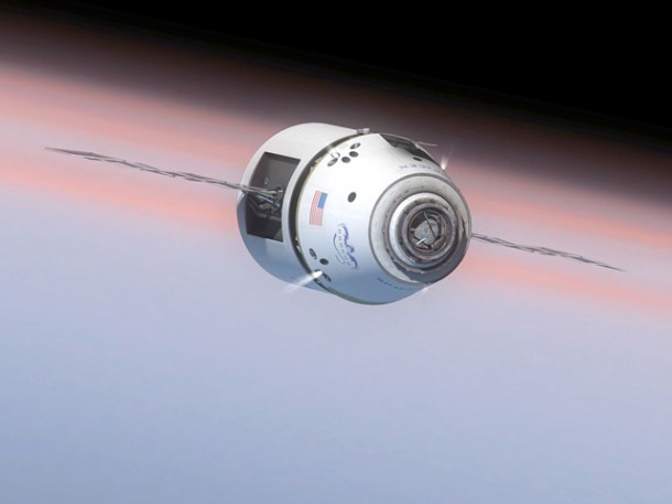 Four Draco thrusters fire to pull the Dragon spacecraft away from its expended trunk section in preparation for reentry. Credit: SpaceX. Four Draco thrusters fire to pull the Dragon spacecraft away from its expended trunk section in preparation for reentry. Credit: SpaceX.