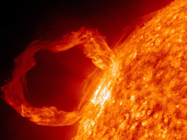 Like sunspots, solar prominences are more likely to occur during the most active part of the solar cycle. Yet despite their striking appearance, they have little impact on the sun's total solar irradiance. Credit: NASA/GSFC/Solar Dynamics Observatory's AIA Instrument Like sunspots, solar prominences are more likely to occur during the most active part of the solar cycle. Yet despite their striking appearance, they have little impact on the sun's total solar irradiance. Credit: NASA/GSFC/Solar Dynamics Observatory's AIA Instrument
