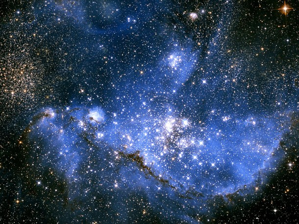 Hubble finds infant stars in neighbouring galaxy. Credit: NASA, ESA and A. Nota (STScI/ESA)