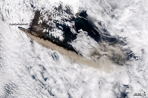 Eyjafjallajökull on May 12, 2010. NASA image by Jeff Schmaltz, MODIS Rapid Response Team at NASA GSFC. Eyjafjallajökull on May 12, 2010. NASA image by Jeff Schmaltz, MODIS Rapid Response Team at NASA GSFC.