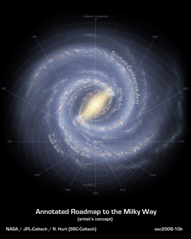 An artist's conception of our Milky Way galaxy. Credit: NASA/JPL-Caltech