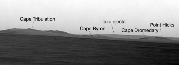 Since the summer of 2008, when NASA's Mars Exploration Rover Opportunity finished two years of studying Victoria Crater, the rover's long-term destination has been the much larger Endeavour Crater to the southeast. Credit: NASA/JPL-Caltech/Cornell University Since the summer of 2008, when NASA's Mars Exploration Rover Opportunity finished two years of studying Victoria Crater, the rover's long-term destination has been the much larger Endeavour Crater to the southeast. Credit: NASA/JPL-Caltech/Cornell University