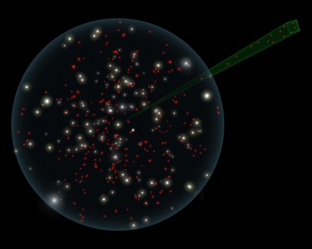 This artist's concept shows simulated data predicting the hundreds of failed stars, or brown dwarfs, that NASA's Wide-field Infrared Survey Explorer (WISE) is expected to add to the population of known stars in our solar neighborhood. Image credit: AMNH/UCB/NASA/JPL-Caltech This artist's concept shows simulated data predicting the hundreds of failed stars, or brown dwarfs, that NASA's Wide-field Infrared Survey Explorer (WISE) is expected to add to the population of known stars in our solar neighborhood. Image credit: AMNH/UCB/NASA/JPL-Caltech