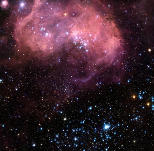 Hubble view of the huge star formation region N11 in the Large Magellanic Cloud. Credit: NASA, ESA Hubble view of the huge star formation region N11 in the Large Magellanic Cloud. Credit: NASA, ESA
