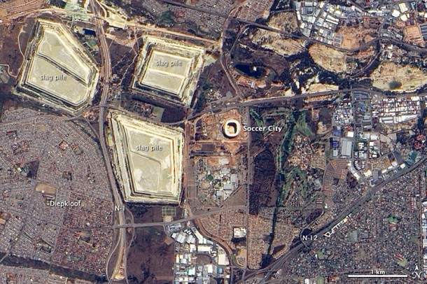 World Cup, Soccer City Stadium as Seen From Space. Credit: NASA/Earth Observatory