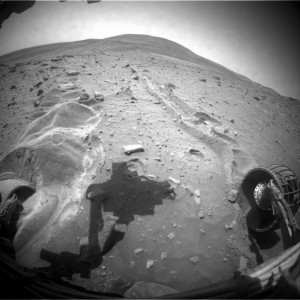Last year, Spirit became partially embedded in the loose sand seen around its left-front wheel in this image. Mobility problems prevented getting the rover to a sun-facing tilt for the current Martian winter. Image Credit: NASA/JPL-Caltech Last year, Spirit became partially embedded in the loose sand seen around its left-front wheel in this image. Mobility problems prevented getting the rover to a sun-facing tilt for the current Martian winter. Image Credit: NASA/JPL-Caltech
