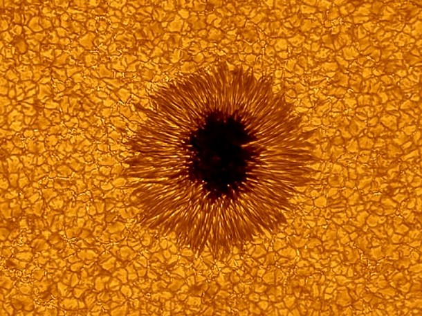 This photo of a sunspot is now the most detailed ever obtained in visible light. Credit: Big Bear Solar Observatory This photo of a sunspot is now the most detailed ever obtained in visible light. Credit: Big Bear Solar Observatory