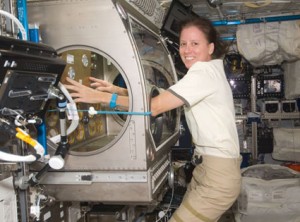 Expedition 24 Flight Engineer Shannon Walker works on the Smoke Aerosol Measurement Experiment inside the Microgravity Science Glovebox. Credit: NASA Expedition 24 Flight Engineer Shannon Walker works on the Smoke Aerosol Measurement Experiment inside the Microgravity Science Glovebox. Credit: NASA