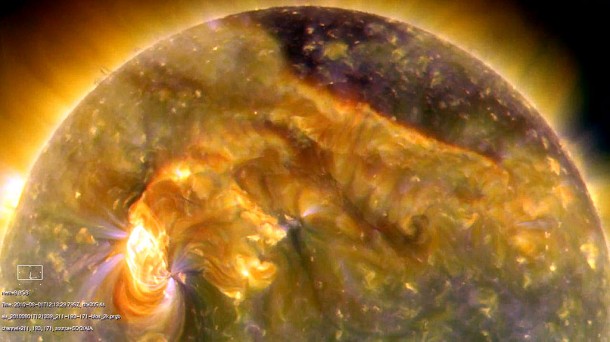 On August 1st, almost the entire Earth-facing side of the sun erupted in a tumult of activity. There was a C3-class solar flare, a solar tsunami, multiple filaments of magnetism lifting off the stellar surface, large-scale shaking of the solar corona, radio bursts, a coronal mass ejection and more. Credit: NASA/SDO On August 1st, almost the entire Earth-facing side of the sun erupted in a tumult of activity. There was a C3-class solar flare, a solar tsunami, multiple filaments of magnetism lifting off the stellar surface, large-scale shaking of the solar corona, radio bursts, a coronal mass ejection and more. Credit: NASA/SDO