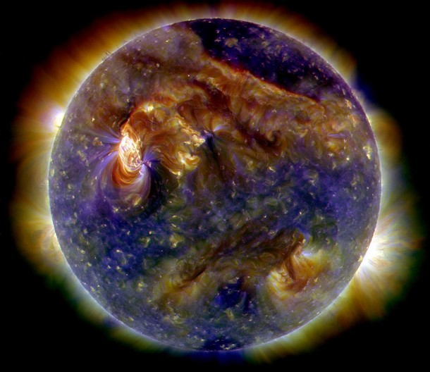On August 1, 2010, almost the entire Earth-facing side of the sun erupted in a tumult of activity. Credit: NASA/SDO/AIA On August 1, 2010, almost the entire Earth-facing side of the sun erupted in a tumult of activity. Credit: NASA/SDO/AIA