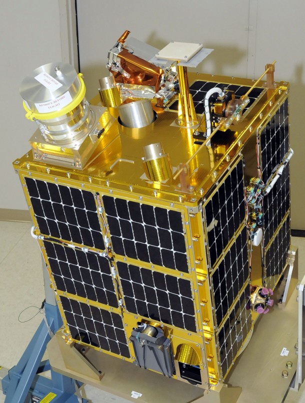 Outfitted with six technology and atmospheric experiments, the microsatellite will lift off from the Kodiak complex no earlier than Sept. 24. (NASA/MSFC/Doug Stoffer) Outfitted with six technology and atmospheric experiments, the microsatellite will lift off from the Kodiak complex no earlier than Sept. 24. (NASA/MSFC/Doug Stoffer)