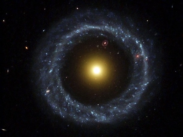 A Strange Ring Galaxy. Credit: NASA, R. Lucas (STScI/AURA)