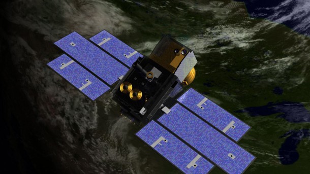 Artist's concept of ICESat. Credit: NASA