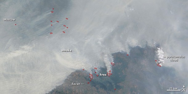 Fires and Smoke over Russia as Seen from Space. Credit: NASA Fires and Smoke over Russia as Seen from Space. Credit: NASA
