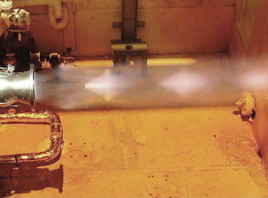 Injector test for the 7500-pound thrust Orion main engine (OME) Injector test for the 7500-pound thrust Orion main engine (OME)