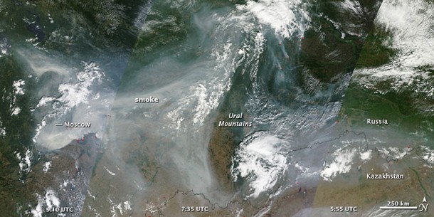 Fires and Smoke over Russia as Seen from Space. Credit: NASA Fires and Smoke over Russia as Seen from Space. Credit: NASA