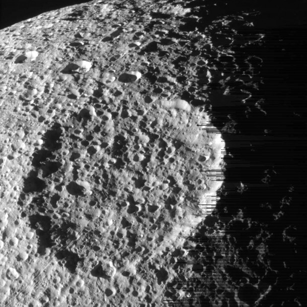 This image of Penelope crater on Saturn's moon Tethys was obtained by NASA's Cassini spacecraft on August 14, 2010. Credit: NASA/JPL/Space Science Institute This image of Penelope crater on Saturn's moon Tethys was obtained by NASA's Cassini spacecraft on August 14, 2010. Credit: NASA/JPL/Space Science Institute
