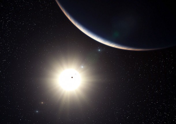 The planetary system around the Sun-like star HD 10180 (artist’s impression). Credit: ESO/L. Calçada The planetary system around the Sun-like star HD 10180 (artist’s impression). Credit: ESO/L. Calçada